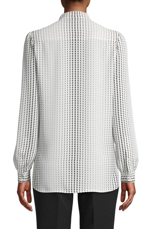 Shop Anne Klein Florentine Dot Poet Blouse In Anne White/anne Black