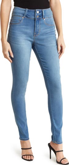 Seven7 Women's High Rise Slim Straight Cuff Jeans 