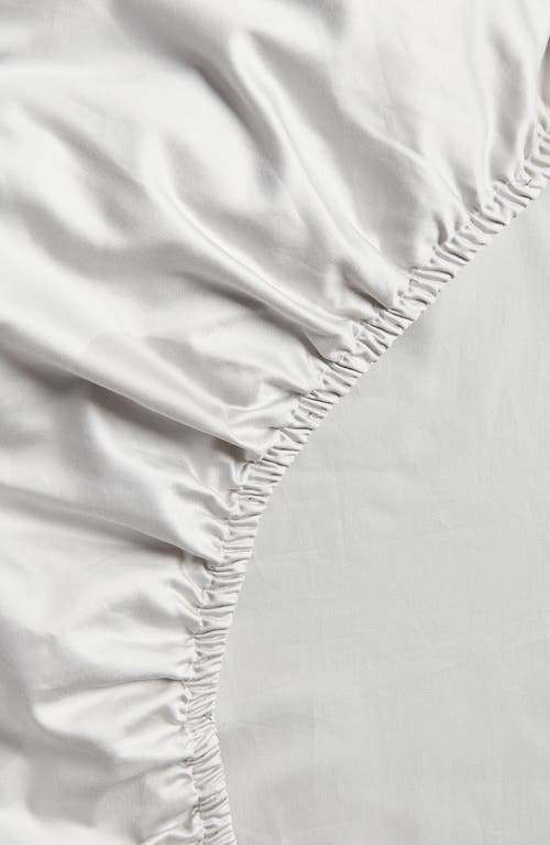 Nordstrom 400 Thread Count Organic Cotton Fitted Sheet In Grey Vapor