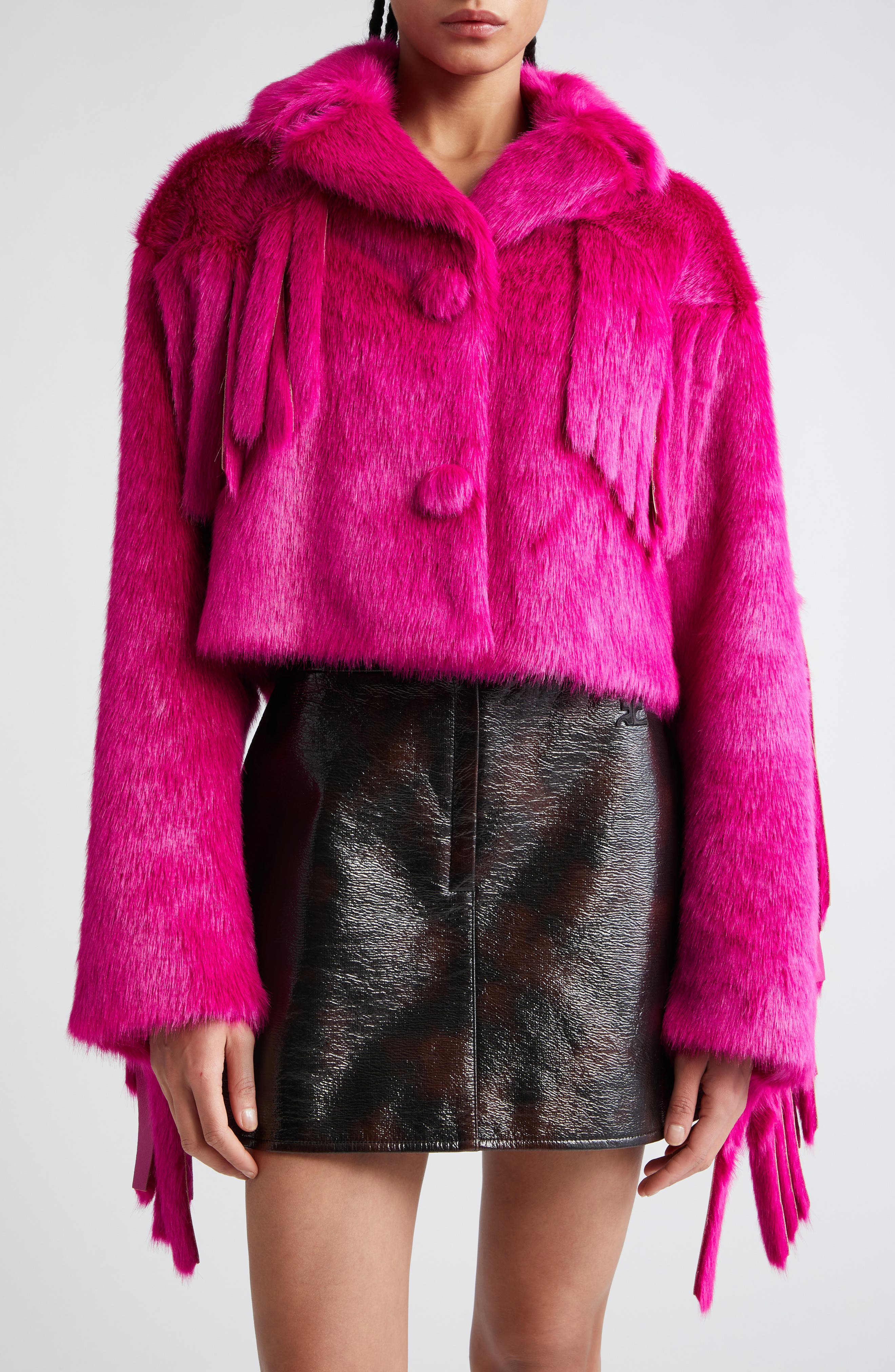 Women's Pink Faux Fur Coats