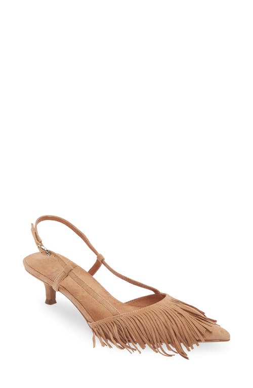 Shop Jeffrey Campbell Lasso Me Slingback Pointed Toe Pump In Natural Suede