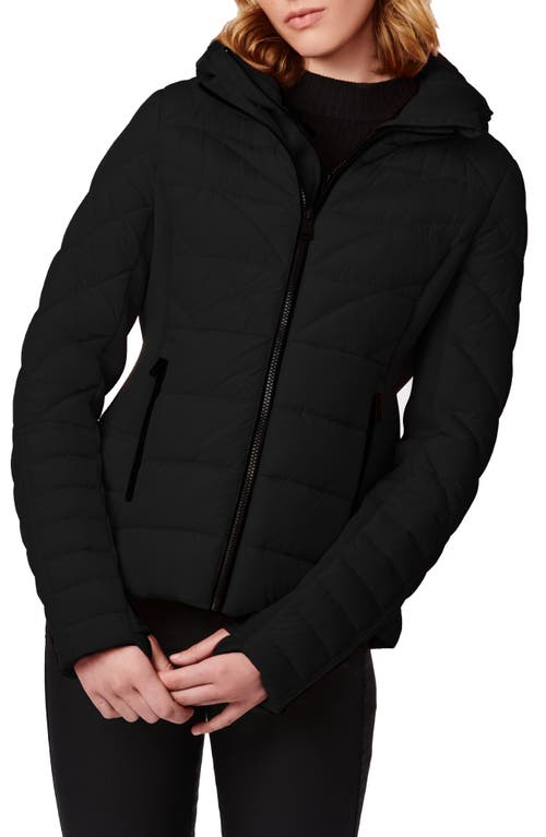 Bernardo Chevron Quilted Puffer Jacket in Black
