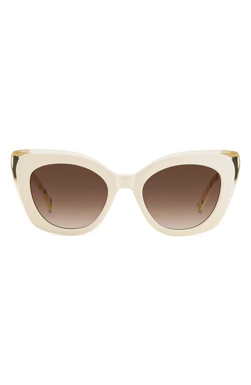 Kate Spade New York Marigolds 51mm Gradient Cat Eye Sunglasses In Ivory/brown Gradient