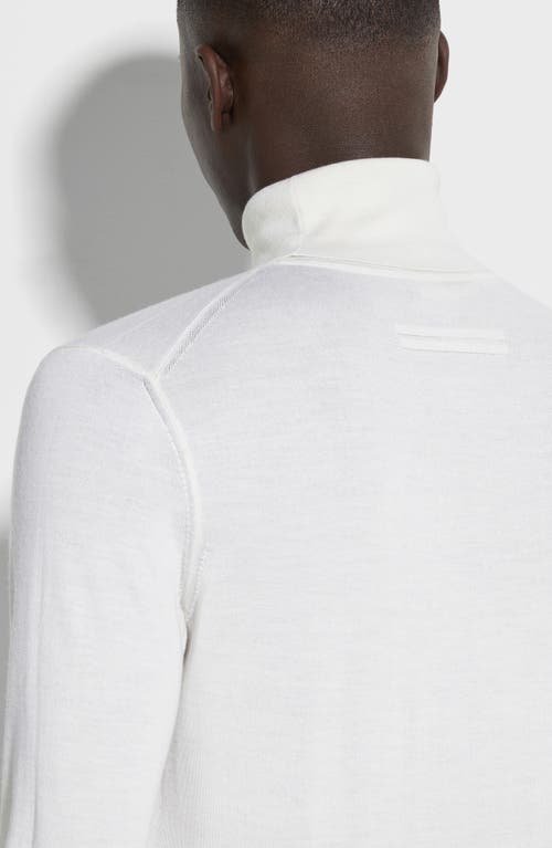 Zegna Wool Cashmere Sweater In Bianco