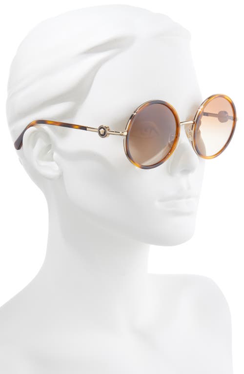 Shop Versace 56mm Gradient Round Sunglasses In Havana/brown Gradient