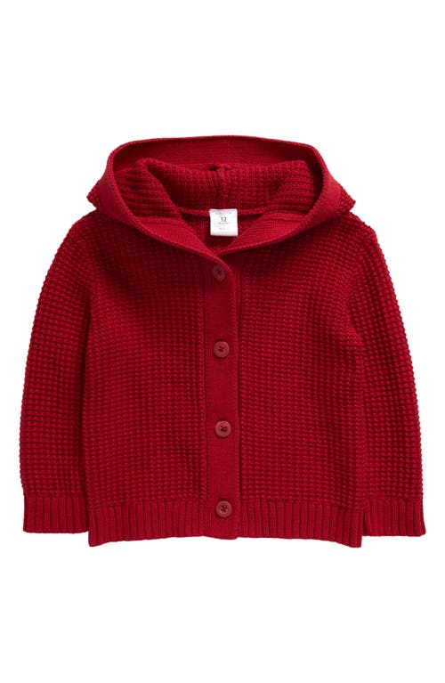 Shop Nordstrom Core Hooded Cotton Cardigan In Red Rio