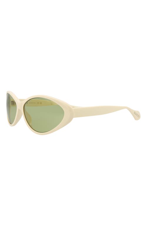 Shop Gucci 67mm Cat Eye Sunglasses In Ivory Ivory Green