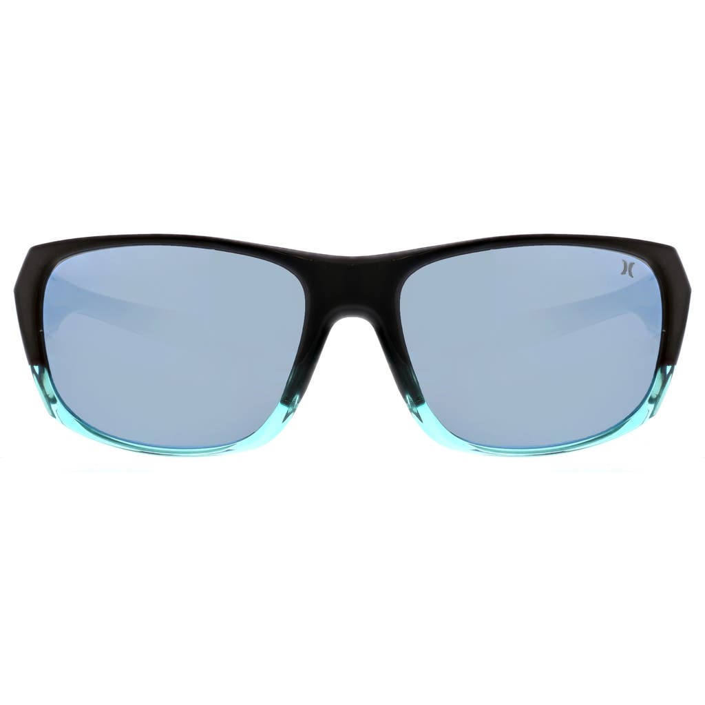 Hurley Beveled 59mm Polarized Sunglasses In Blue