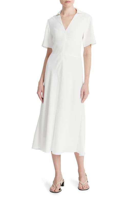 Vince Front Zip Polo Midi Dress Off White at Nordstrom,