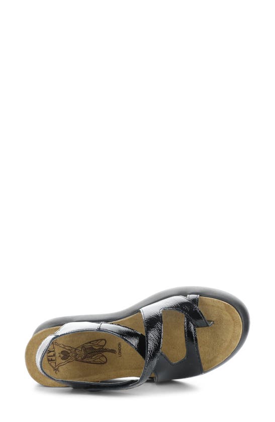 Fly London Gavi Ankle Strap Platform Wedge Sandal In Black Nappalak