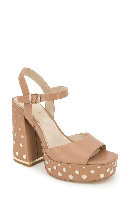 Kenneth Cole New York Dolly Stud Ankle Strap Platform Sandal Classic Tan Leather at Nordstrom,