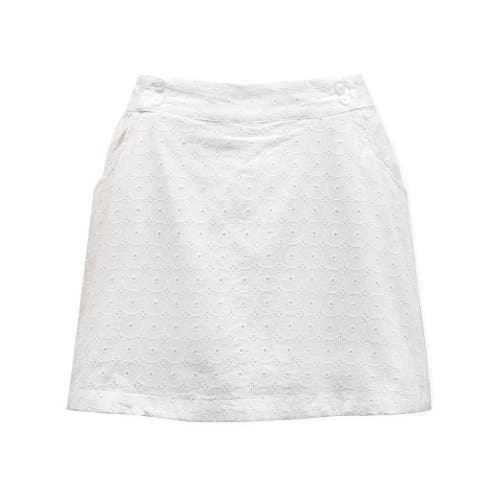 Shop Hope & Henry Organic Eyelet Skort In White Circle Grid Eyelet