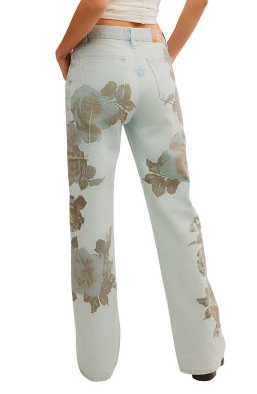 Shop Free People Tinsley Floral Straight Leg Jeans In Daylight Combo