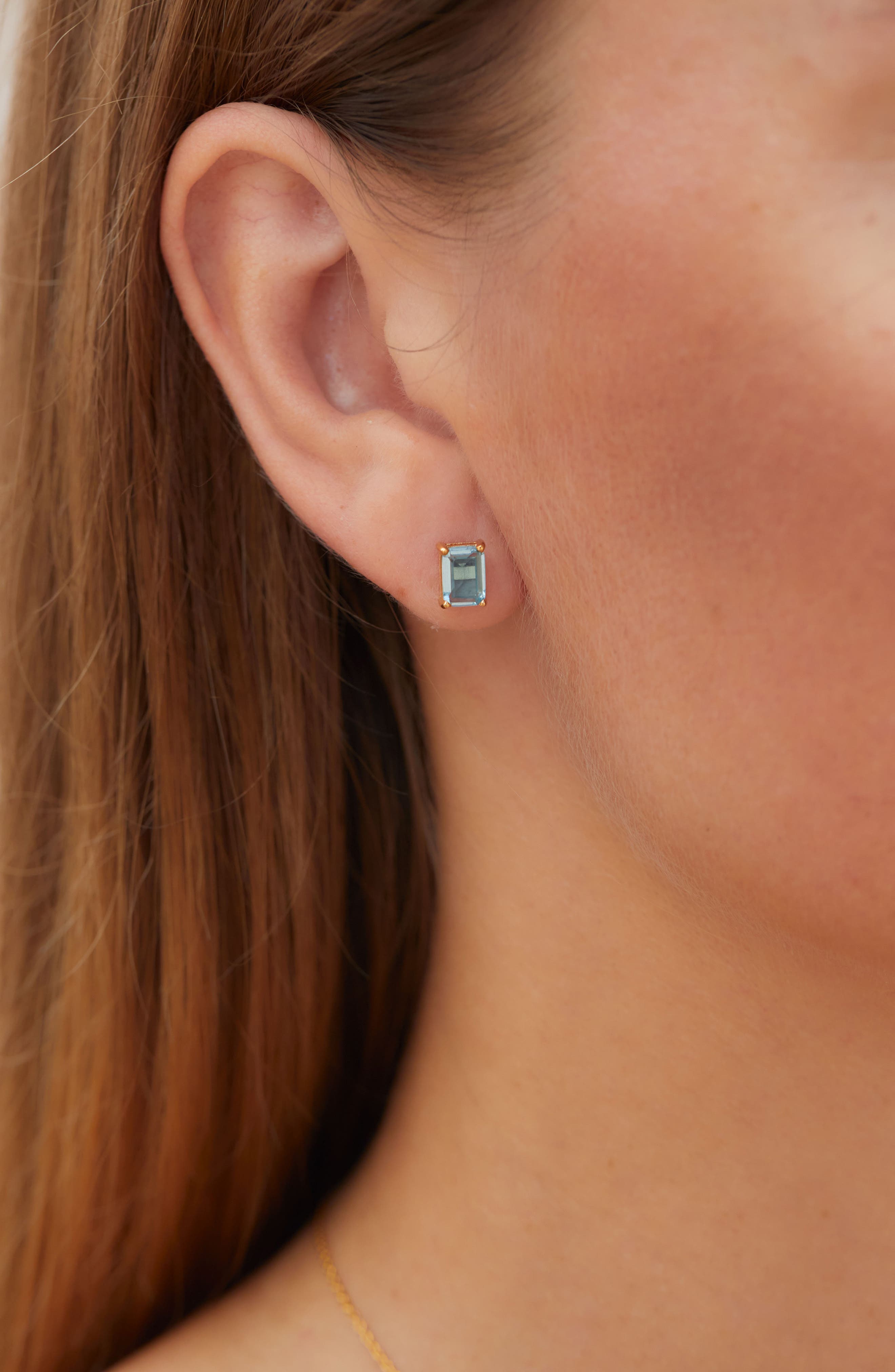 emerald cut cz earrings