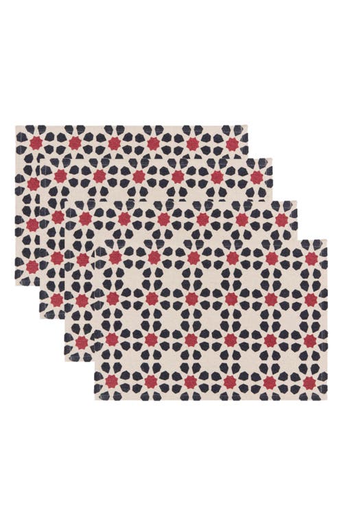 Shop Now Designs Mosaic Pack Of 4 Placemats In Midnite/wine