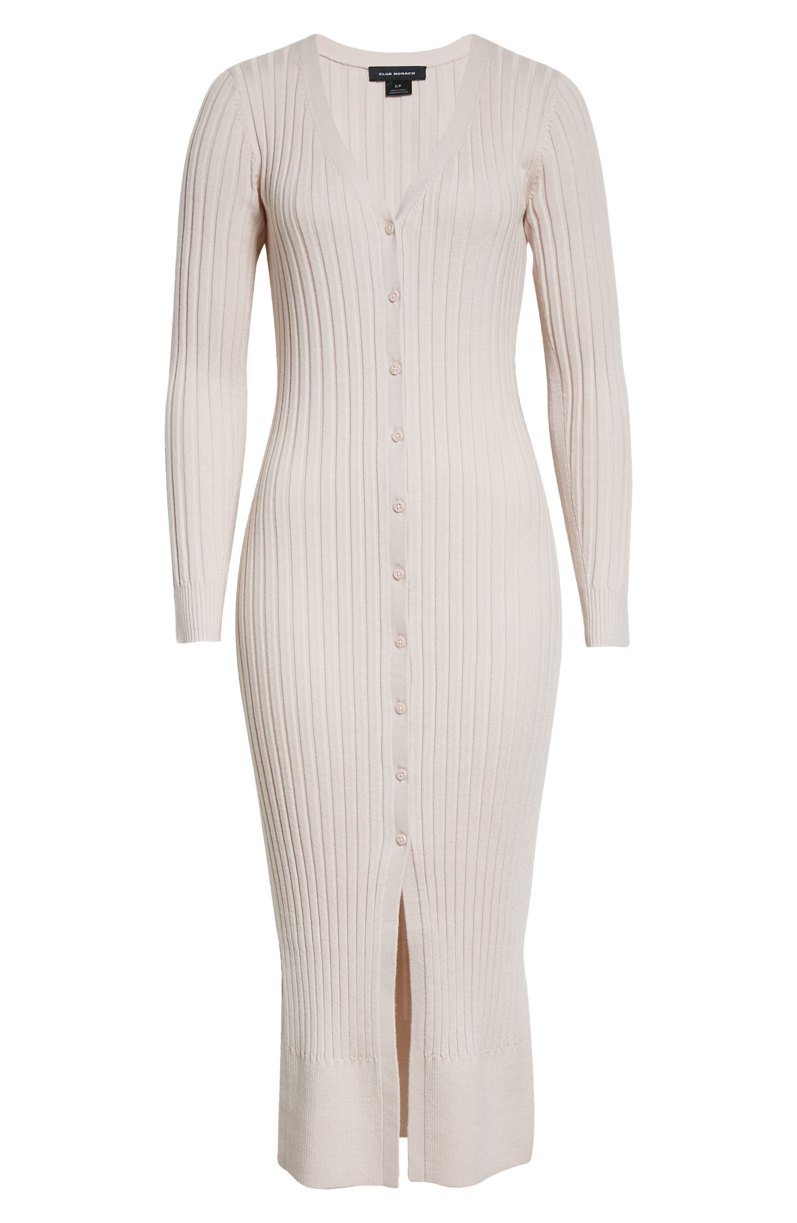 club monaco ribbed cardigan dress