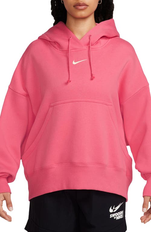 Shop Nike Sportswear Phoenix Fleece Pullover Hoodie In Aster Pink/sail