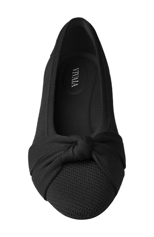 Shop Vivaia Knotted Water Resistant Almond Toe Flat In Black