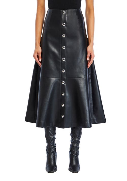 SER.O.YA Elin Vegan Leather Skirt in Black 