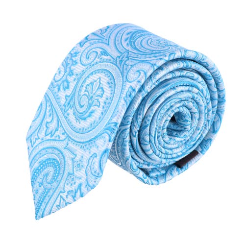 Shop Trafalgar Sobee Paisley Silk Necktie And Pocket Square In Light Blue