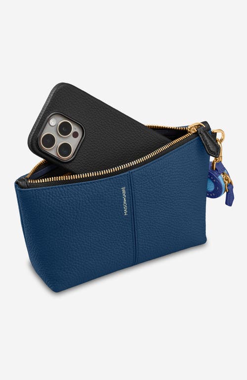 Maison De Sabre Maison De Sabré Small Leather Flaire Pouch In Pacific Caviar