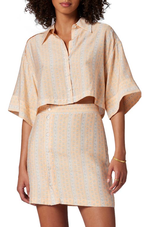 Joie Esther Print Crop Shirt In Apricot Nectar Multi