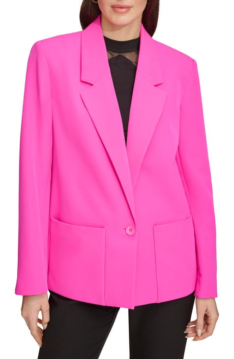 Jacket+pants Womens Business Suit Light Pink Long Sleeves Female
