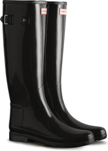 Hunter Refined Tall Gloss Waterproof Rain Boot (Women) | Nordstrom