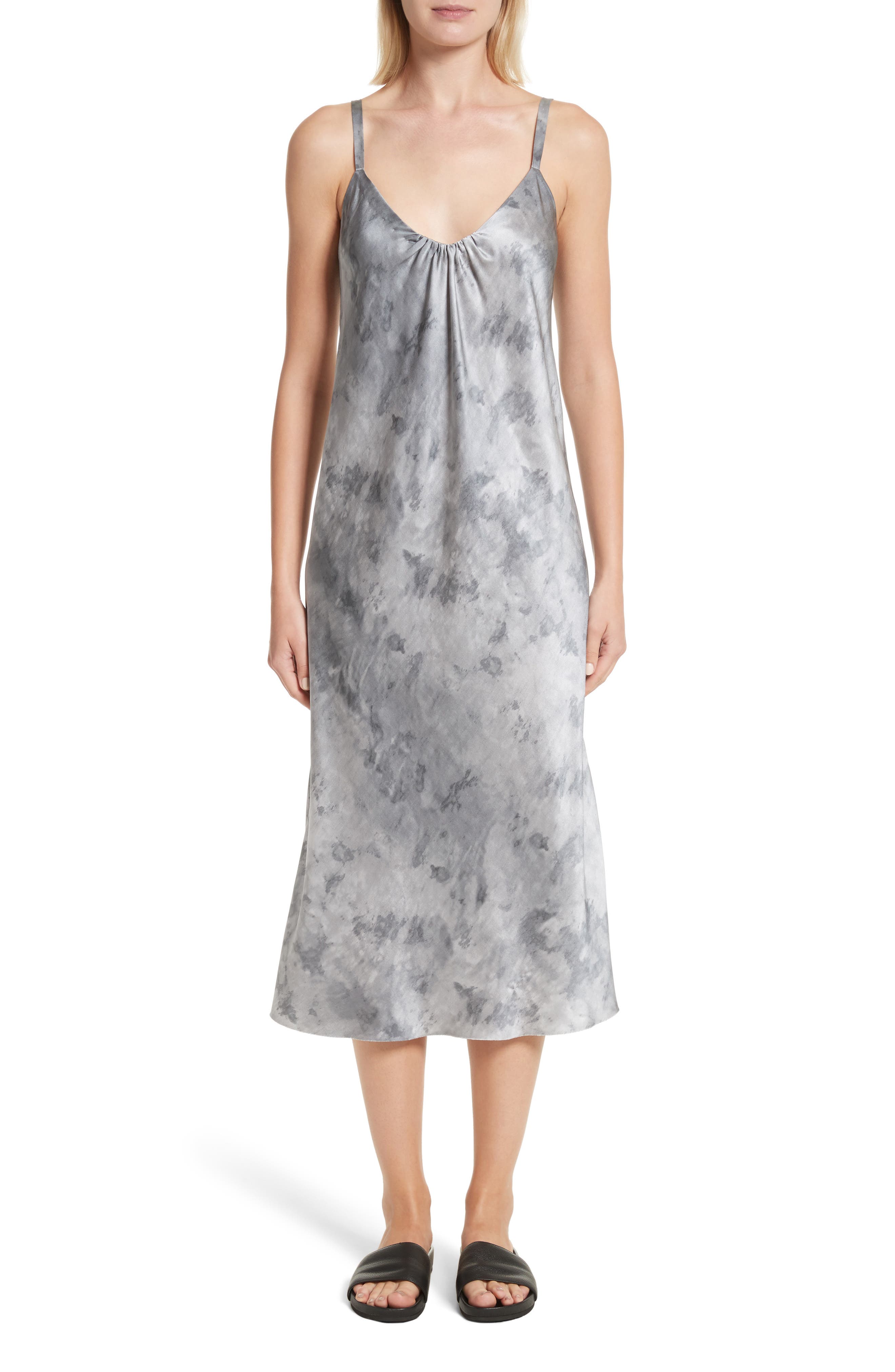 vince silk midi dress