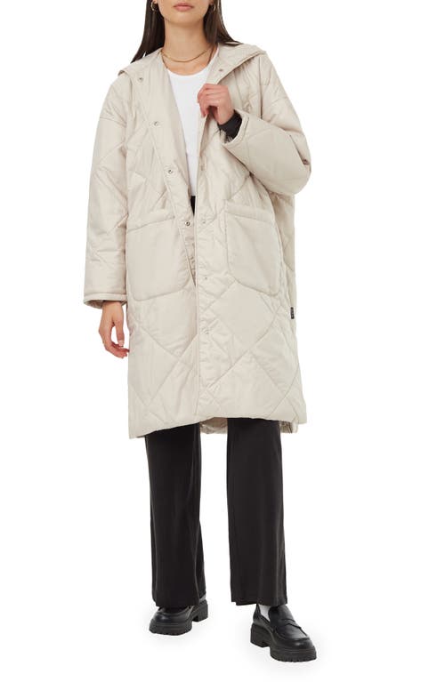 Quilted Hooded Coat in Pale Oak