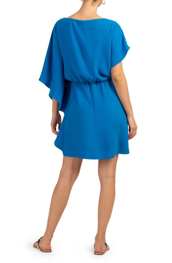 Shop Trina Turk Maison Asymmetric Sleeve Dress In Brilliant Blue