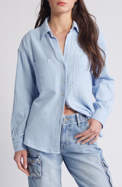Topshop Casual Cotton Button-Up Shirt Light Blue at Nordstrom, Us