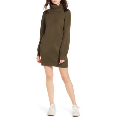 All In Favor Turtleneck Sweater Dress, Green