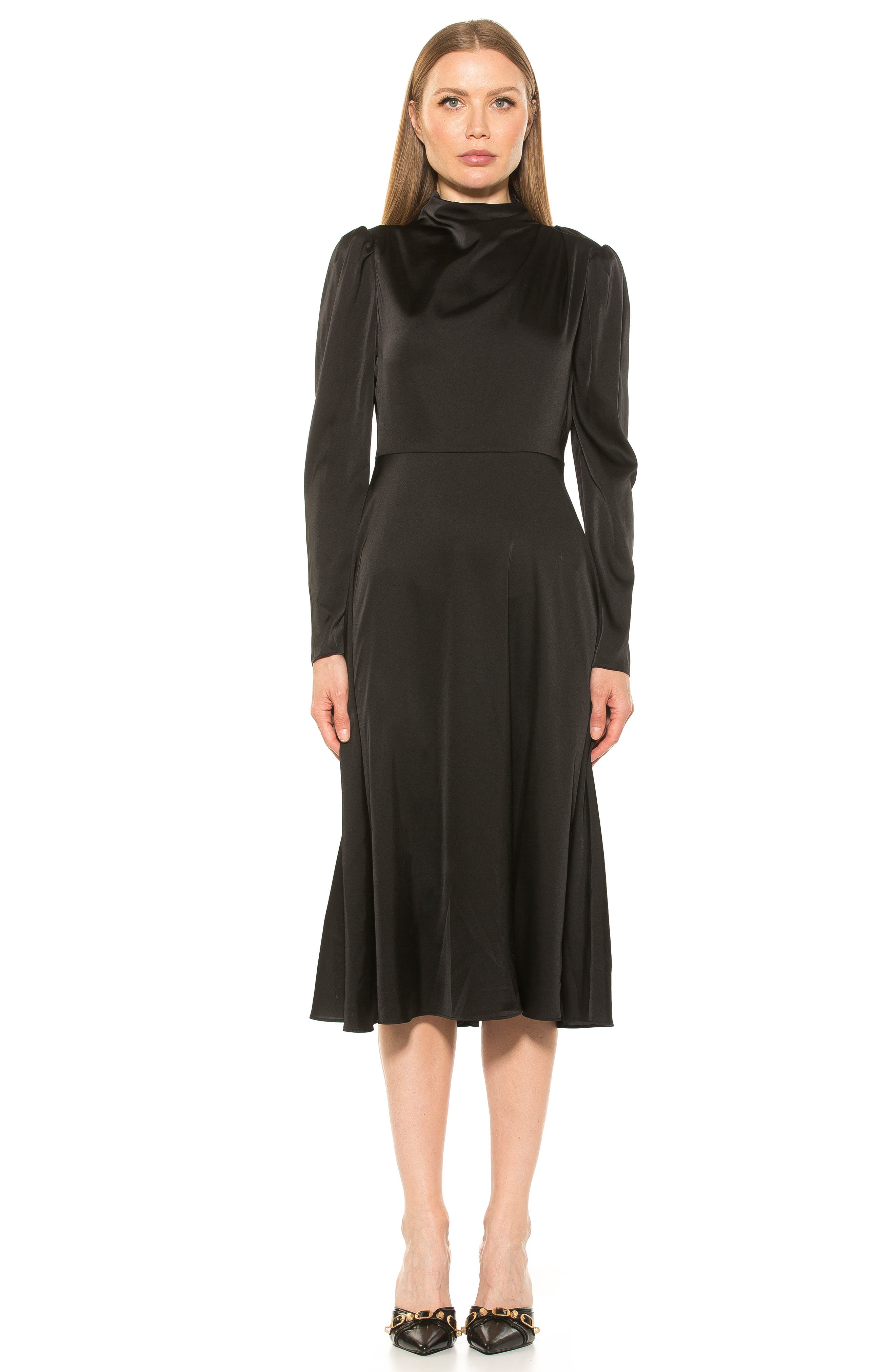 Alexia Admor Denni Mock Neck Long Sleeve Midi Dress Nordstromrack