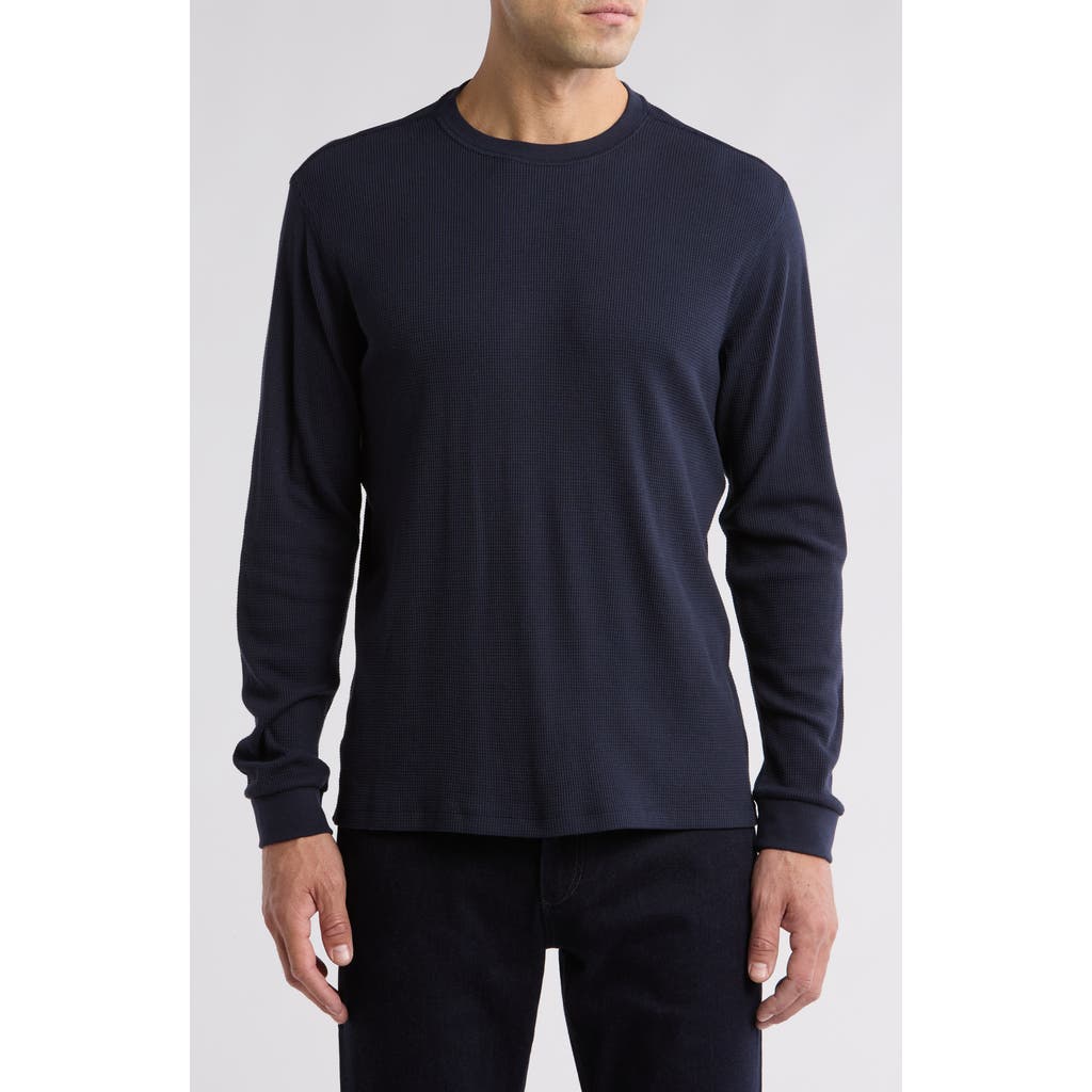 Joe's Crewneck Waffle Knit Long Sleeve T-shirt In Navy
