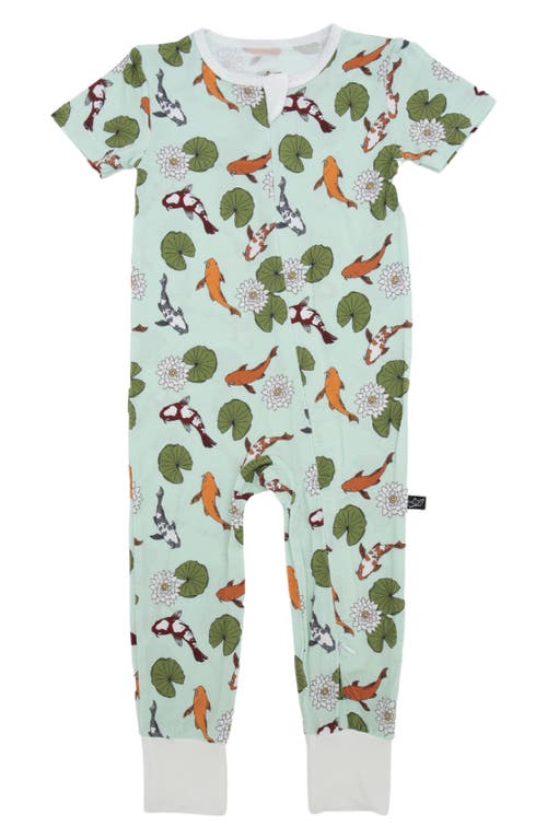 Peregrine Kidswear Koi Pond Fitted Convertible Footie Pajamas Green at Nordstrom,