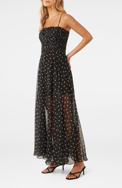 Shop Ever New Brandy Polka Dot Sheer Skirt Maxi Dress In Black Edmond Spot