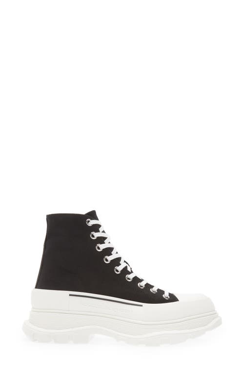 Shop Alexander Mcqueen Tread Slick High Top Sneaker In Black/white