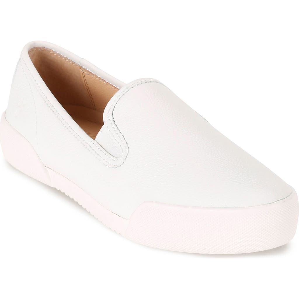 Frye Mia Slip-on Sneaker In White/tumble Cow Leather