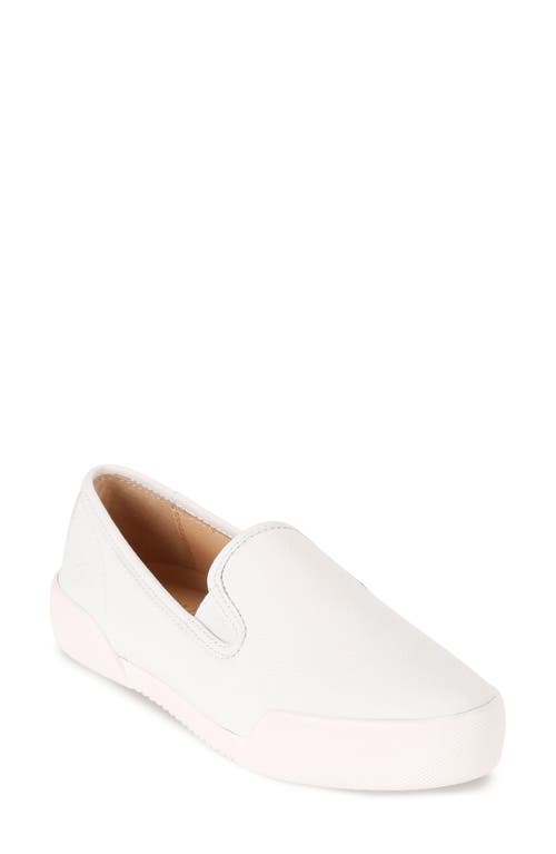 Mia Slip-On Sneaker in White/Tumble Cow Leather