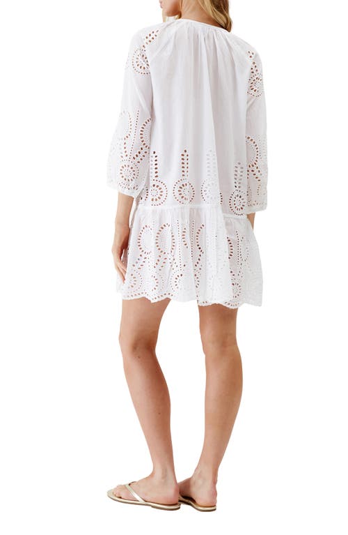 Melissa Odabash Ashley Core Broderie Anglaise Cover-up Tunic In White
