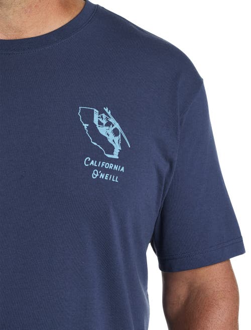 Shop O'neill Cali Trek Graphic Tee In Navy