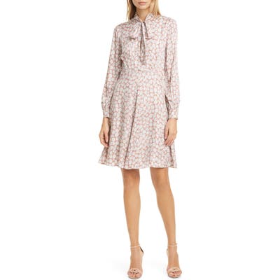 Tailored By Rebecca Taylor Chamomile Floral Long Sleeve Silk Blend Dress, Ivory