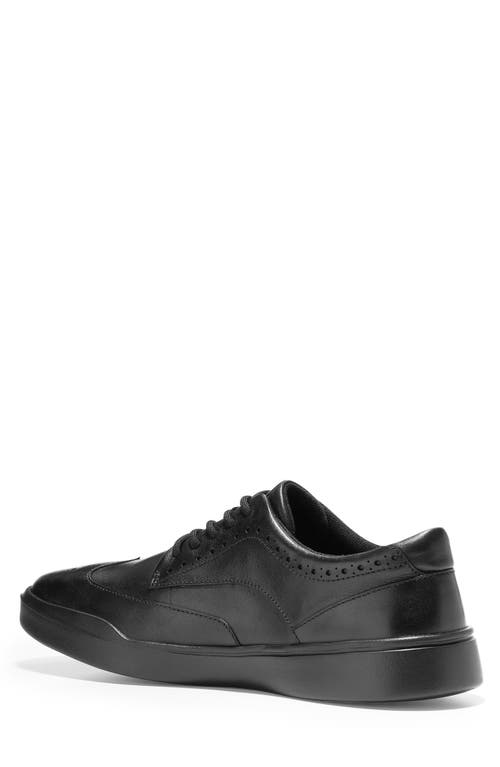 Shop Cole Haan Grand Crosscourt Wingtip Sneaker In Black Leather/black
