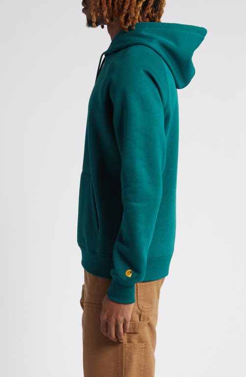 Shop Carhartt Work In Progress Chase Fleece Hoodie In Chervil/gold