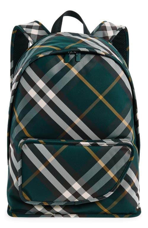 Shield Check Nylon Backpack in Ivy