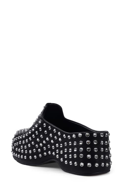 Zigi Henrietta Crystal Studded Clog In Black Leather