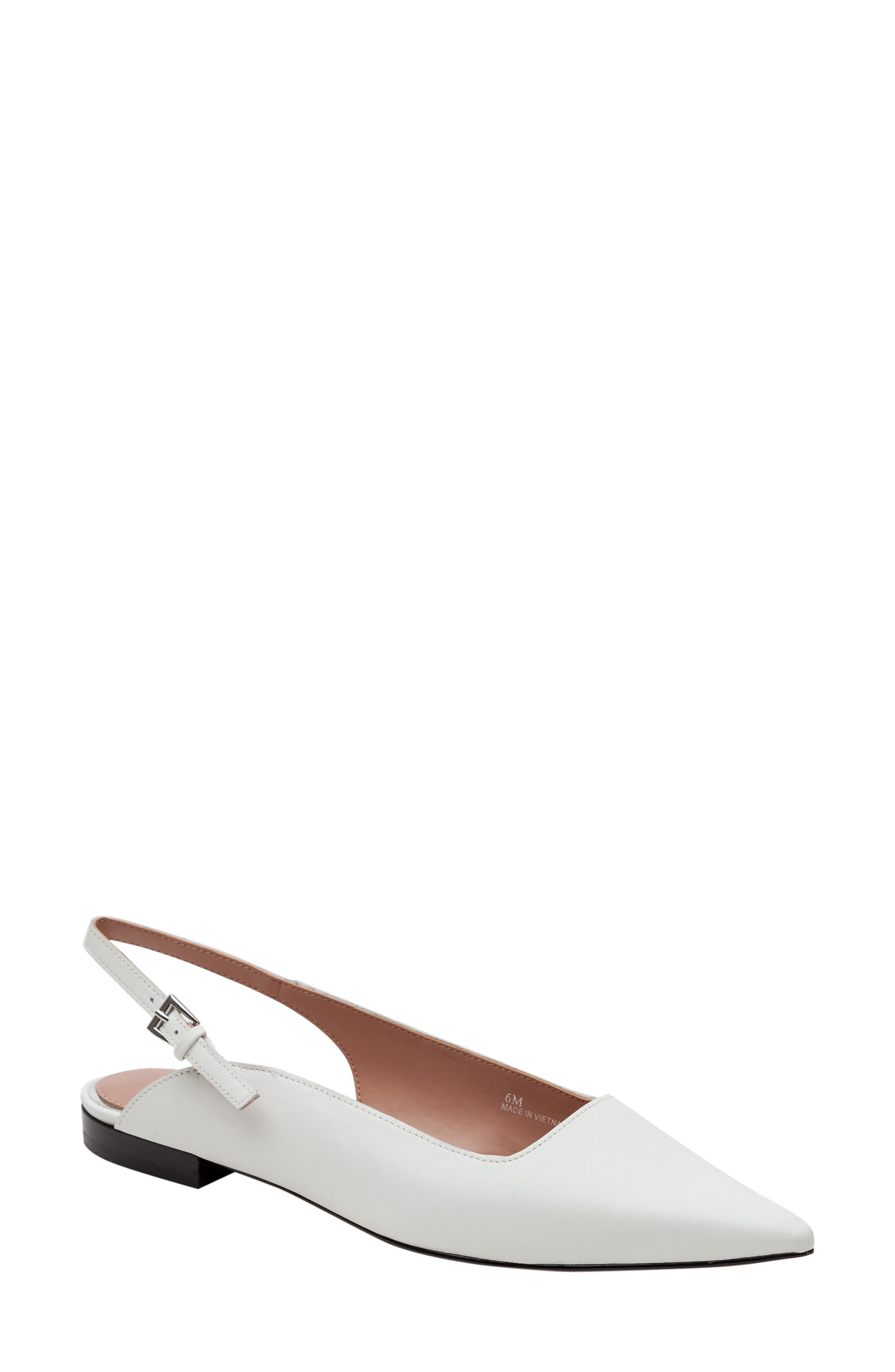 womens white pointed toe flats