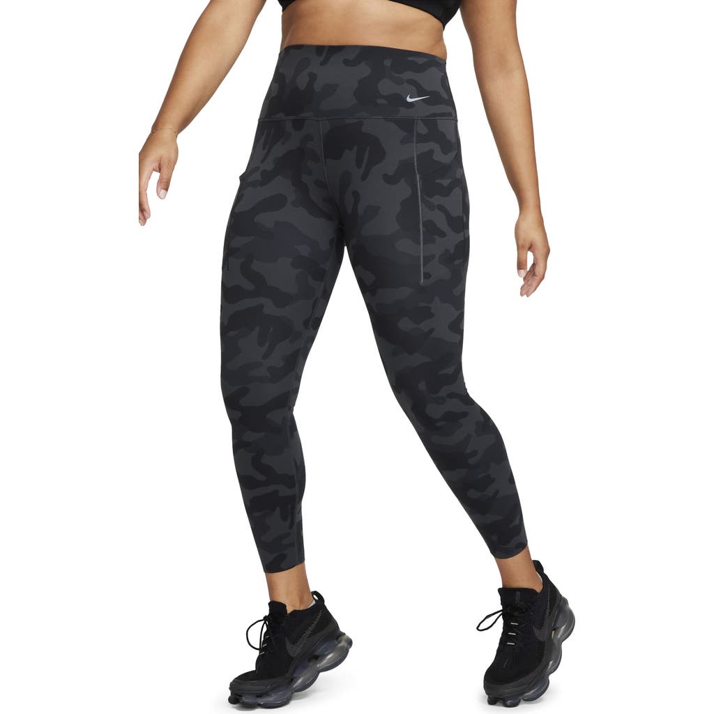 Nike Universa Dri-fit High Rise 7/8 Tights In Off Noir/black