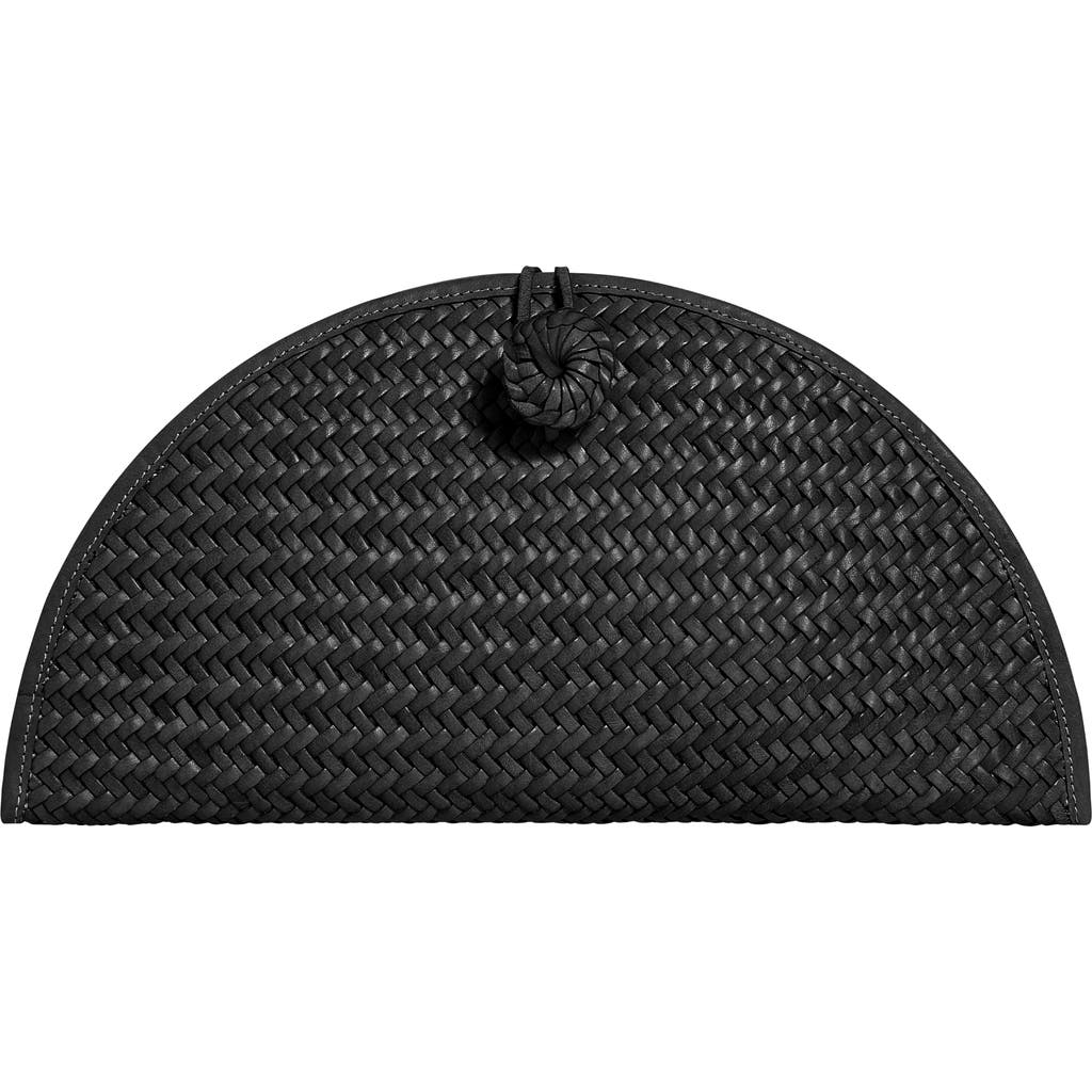 Adriana Castro La Barca Mini Handwoven Leather Clutch In Black